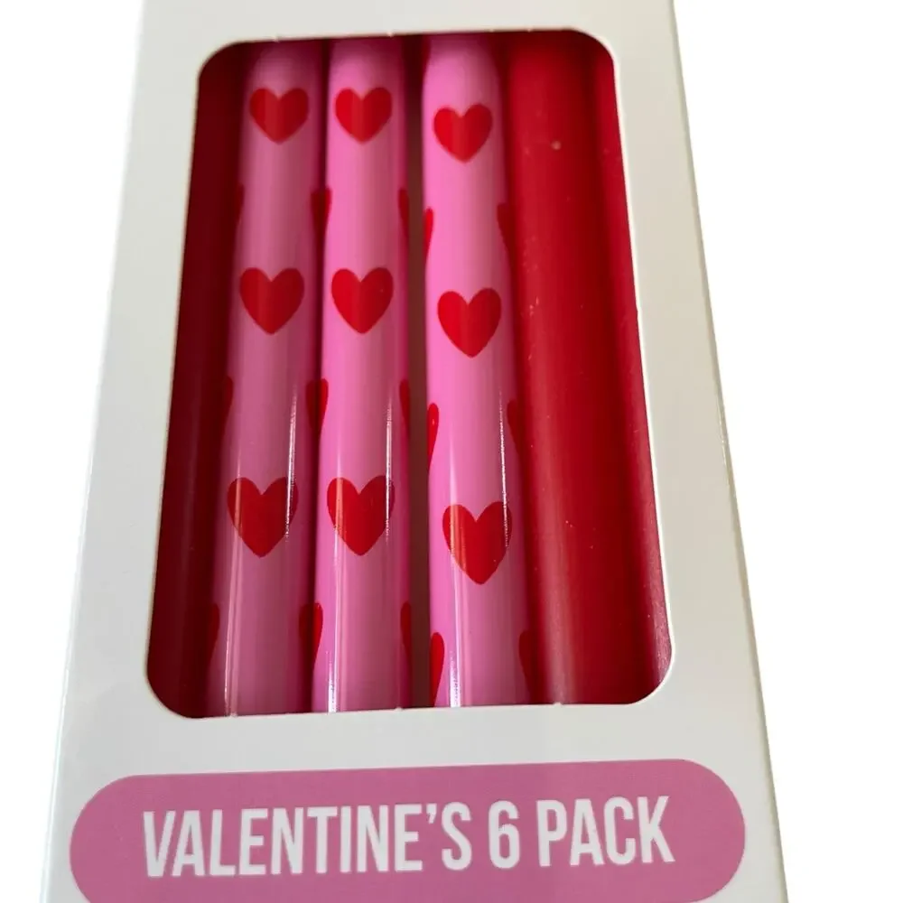 Target CharCharms Valentine Tumbler Stanley Straws 6pk 40oz Pink Red Hearts New
